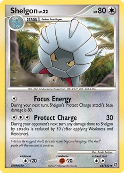 Shelgon Pokémon card, number 64