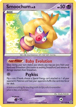 Smoochum Pokémon card, number 67