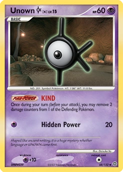 Unown [K] Pokémon card, number 68
