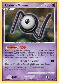 Unown [N] Pokémon card, number 69