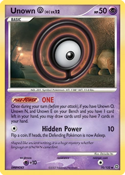Unown [O] Pokémon card, number 70