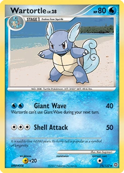 Wartortle Pokémon card, number 75