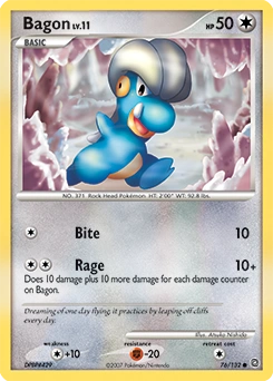 Bagon Pokémon card, number 76