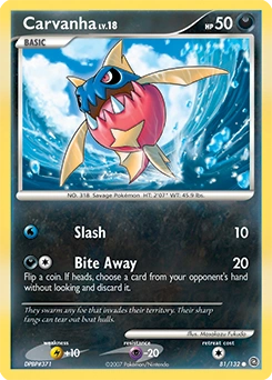 Carvanha Pokémon card, number 81