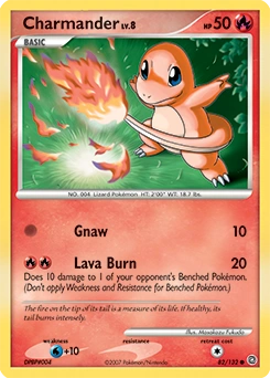 Charmander Pokémon card, number 82