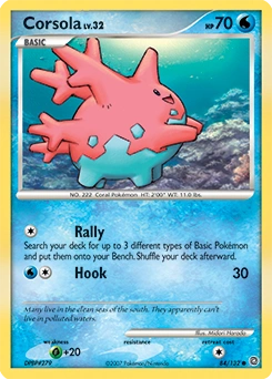 Corsola Pokémon card, number 84