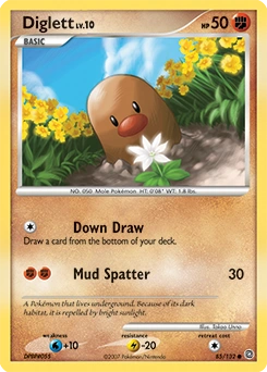 Diglett Pokémon card, number 85