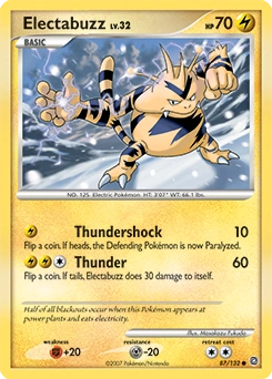 Electabuzz Pokémon card, number 87