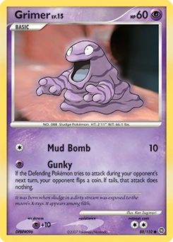 Grimer Pokémon card, number 88