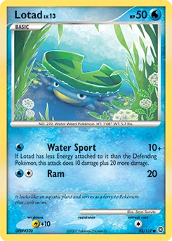 Lotad Pokémon card, number 92
