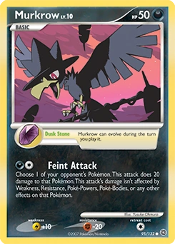 Murkrow Pokémon card, number 95