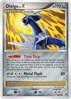 Dialga LV.X Pokémon card, number 105