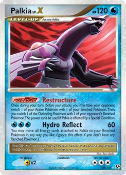 Palkia LV.X Pokémon card, number 106