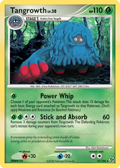 Tangrowth Pokémon card, number 10
