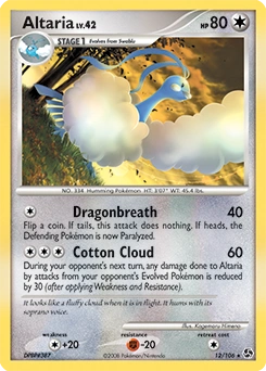 Altaria Pokémon card, number 12