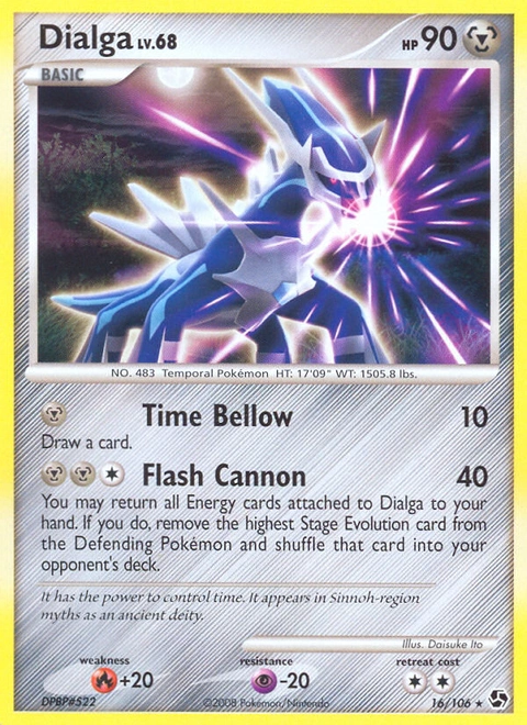 Dialga Pokémon card from Great Encounters, number 16 (Standard print)