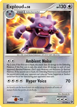 Exploud Pokémon card, number 17