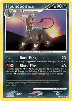 Houndoom Pokémon card, number 18