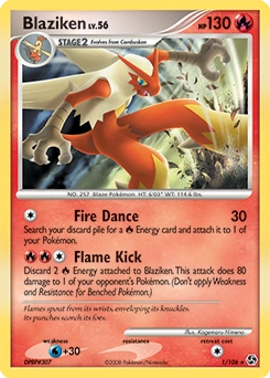 Blaziken Pokémon card, number 1