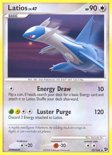 Latios Pokémon card from Great Encounters, number 23 (Standard print)
