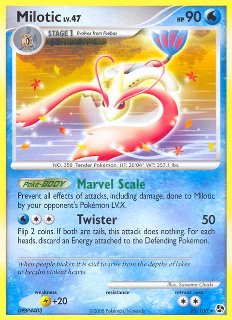 Milotic Pokémon card from Great Encounters, number 25 (Standard print)