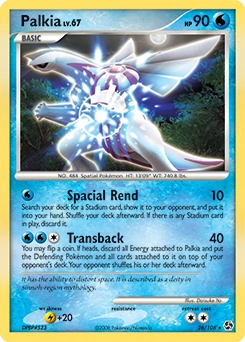 Palkia Pokémon card, number 26