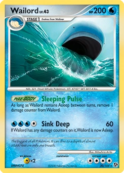 Wailord Pokémon card, number 30