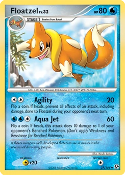 Floatzel Pokémon card, number 37