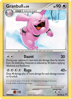 Granbull Pokémon card, number 39