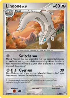 Linoone Pokémon card, number 43