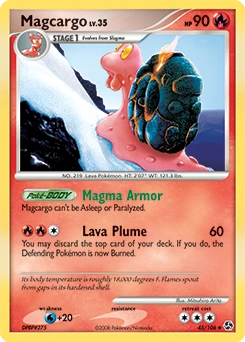 Magcargo Pokémon card, number 45