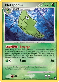 Metapod Pokémon card, number 47