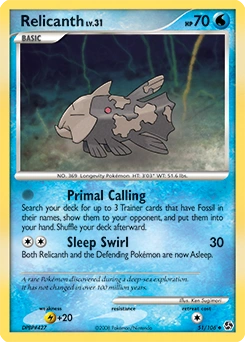 Relicanth Pokémon card, number 51