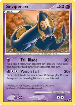 Seviper Pokémon card, number 52