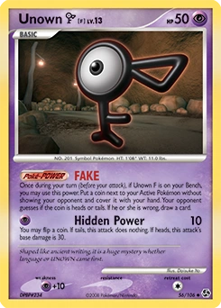 Unown [F] Pokémon card, number 56