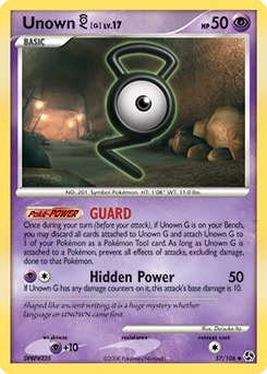 Unown [G] Pokémon card, number 57