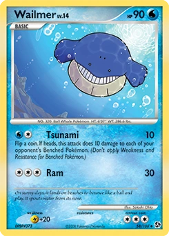 Wailmer Pokémon card, number 58