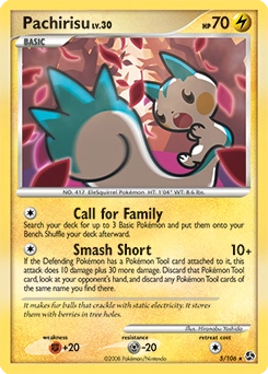 Pachirisu Pokémon card, number 5