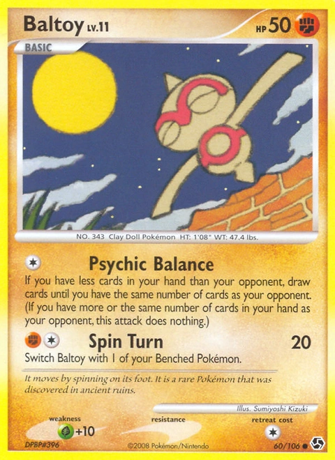 Baltoy Pokémon card from Great Encounters, number 60 (Standard print)