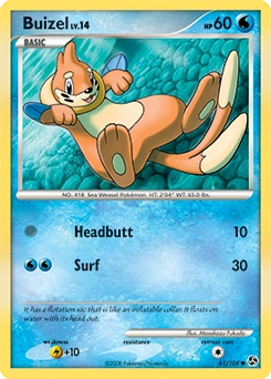 Buizel Pokémon card, number 61