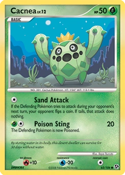 Cacnea Pokémon card, number 62