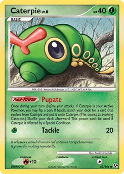 Caterpie Pokémon card, number 63