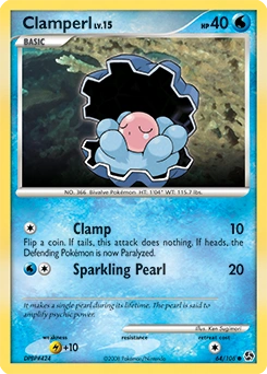 Clamperl Pokémon card, number 64
