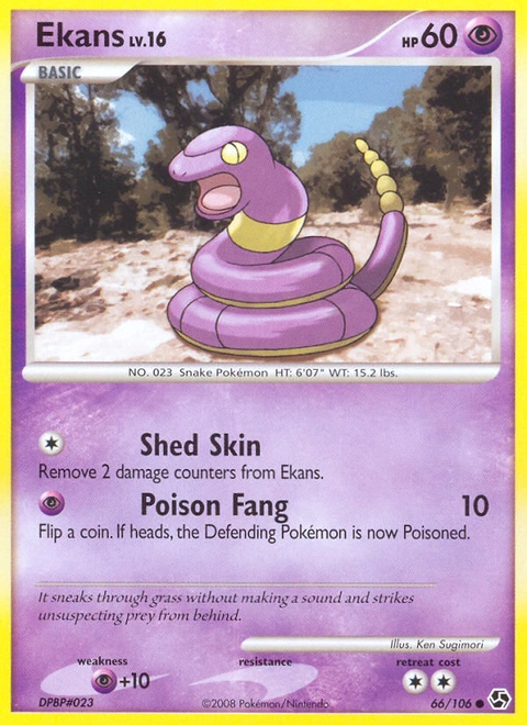 Ekans Pokémon card from Great Encounters, number 66 (Standard print)