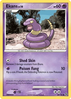 Ekans Pokémon card, number 66