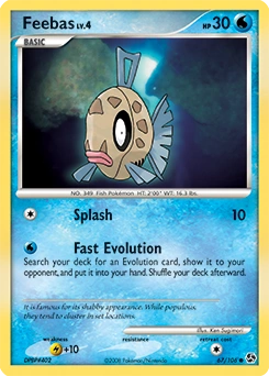 Feebas Pokémon card, number 67
