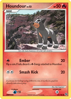 Houndour Pokémon card, number 69