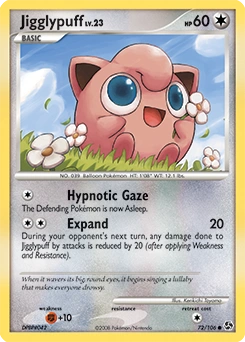 Jigglypuff Pokémon card, number 72