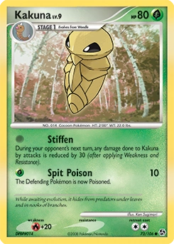 Kakuna Pokémon card, number 73