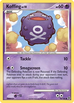 Koffing Pokémon card, number 74